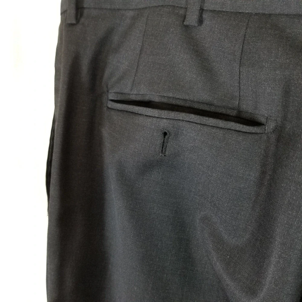 Byron British Style Suit Mens 44R Charcoal Gray 100% Wool Balmoral 2-Piece Set